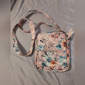 Vera Bradley Performance Twill Small Crossbody Bag Peach Blossom Bouquet